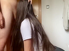 18 Years - When My Stepsister Comes Home After Class, We Fuck And I Cum On Her Mouth 10 Min