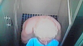 70 year old wife showers on