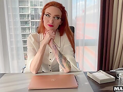 A Trapped Redhead Boss Gets Her Ass Fucked In The Office By Two French Black Guys!!!
