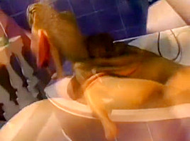 A sporty European girl bends over to get fucked like a dirty dog