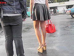 Absolutely free upskirt video with young amateur couple