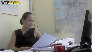 Adorable secretary Natasha gets naughty in office