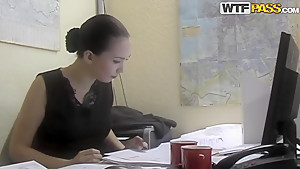 Adorable secretary Natasha gets naughty in office