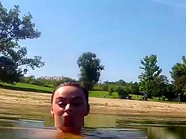 Alluring busty slut in great amateur porn in public place