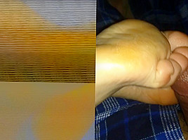 Ally takes cum on her toes