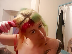 Alternative Girl Shaves Head