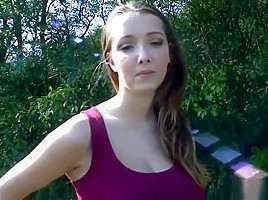 Amateur POV with Busty Buffy fucked outside