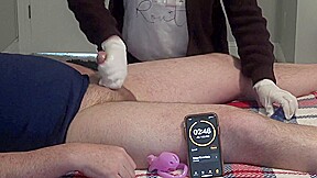 Amateur Wife Hand Job Hubby Cuck Chastity Release Rubber Gloves 3 Days No Cum Husband
