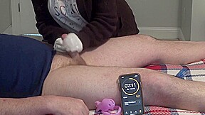 Amateur Wife Hand Job Hubby Cuck Chastity Release Rubber Gloves 3 Days No Cum Husband