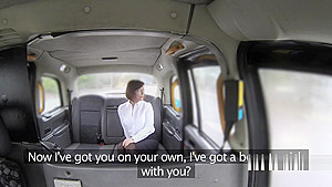 Amateur in stockings bent over fucked in fake taxi