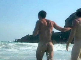 Amazing looking sword swallowers in a threesome