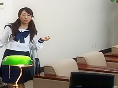 An older but still sexy Japanese teacher is getting punished