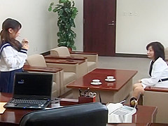 An older but still sexy Japanese teacher is getting punished