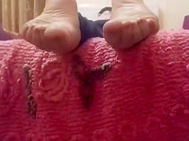 Angela moves her sexy size 39 feet