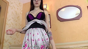 Anni Bay In Gorgeous Haity Takes Off Flower Dress To Masturbate