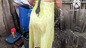 Antha Yadav Hot Outside Bath Full Topless