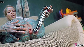 Anuskatzz Shoves A Stainless Steel Dildo Up Her Ass