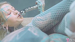 Anuskatzz Shoves A Stainless Steel Dildo Up Her Ass