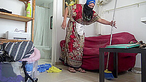 Arab Maid Cleans Kitchen And Swallows Cum For Tips