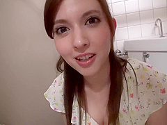 Asian Babe Comes To The Public Toilet To Blow A Cock