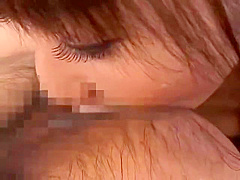 Asian Girl Giving Blowjob Facial On The Bed