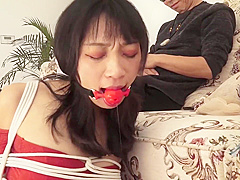 Asian Girls Tied Together, Gagged And Blindfoled