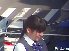 Asian Lady Pisses Herself