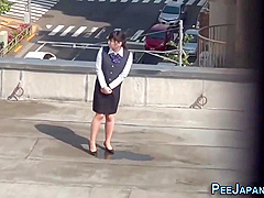 Asian Lady Pisses Herself