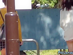 Asian Lady Pisses Herself