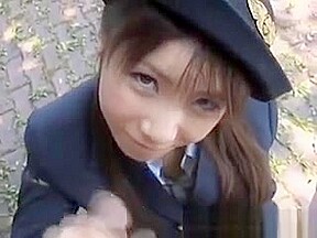 Asian Police Person Momo Gives Arousing Blowjob In Public