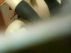 Asian ho rubs hairy pussy