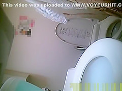 Asian women in public toilet