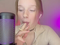 Asmr Vulgar Girl With Freckles Plays With A Condom In Her Mouth Wet Sound (brunette With Freckles)