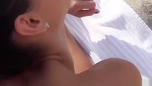 Ass fucking action with busty beach slut