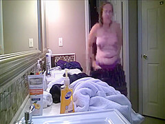 BBW Changing in the Bathroom