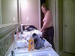 BBW Changing in the Bathroom