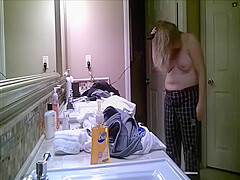 BBW Changing in the Bathroom