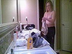 BBW Changing in the Bathroom