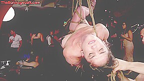 BDSM submissive lez licks lezdom feet in public for
