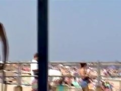 Babe fixing her candid bikini panty on the firm ass 04v