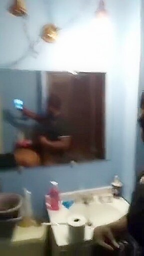 Backshots in the Bathroom   She just keeps cummin