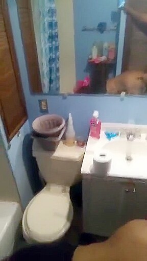 Backshots in the Bathroom   She just keeps cummin