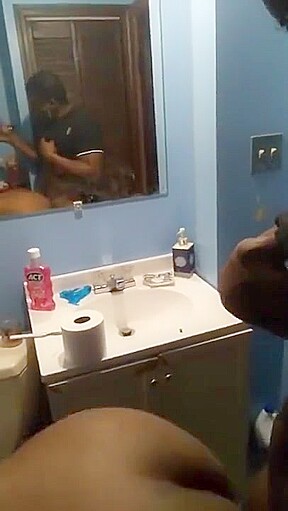 Backshots in the Bathroom   She just keeps cummin