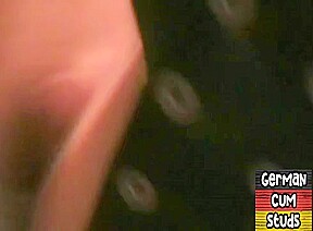 Barebacked european sucking and jizzed during gangbang