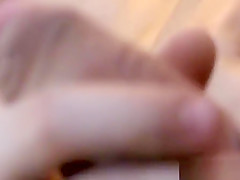 Bearded homosexual dude grabs his trimmed dick and wanks