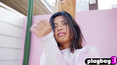 Beautiful Asian teen 18+ Moana Rosi Hot Posing Totally Naked After Striptease