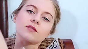 Beautiful Blonde Girl Playing With Her Magazine