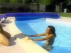 Beautiful French Lesbians Making Each Other Wet In The Backyard