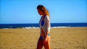 Beautiful Lily Enjoying Her Time In The Beach All Out