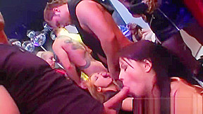 Beauty pornstars taking dicks in a club